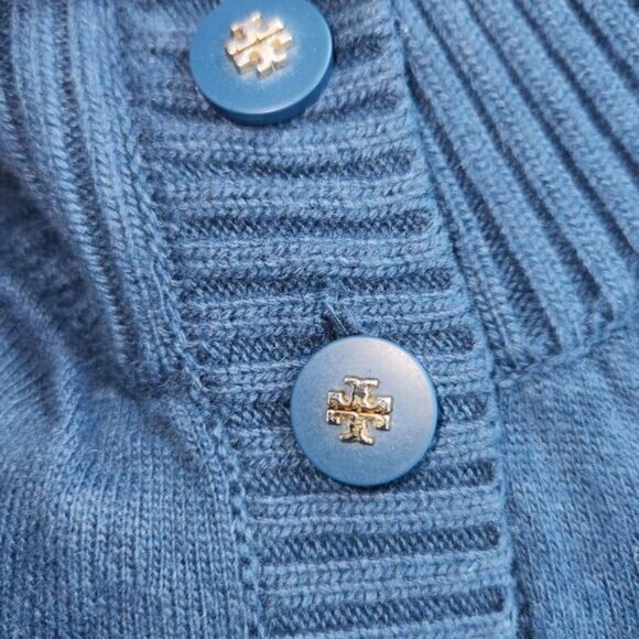 TORY BURCH Mock Neck Knit Sweater Womens XS Wool Cashmere Blend Winter Nautical - Picture 5 of 11